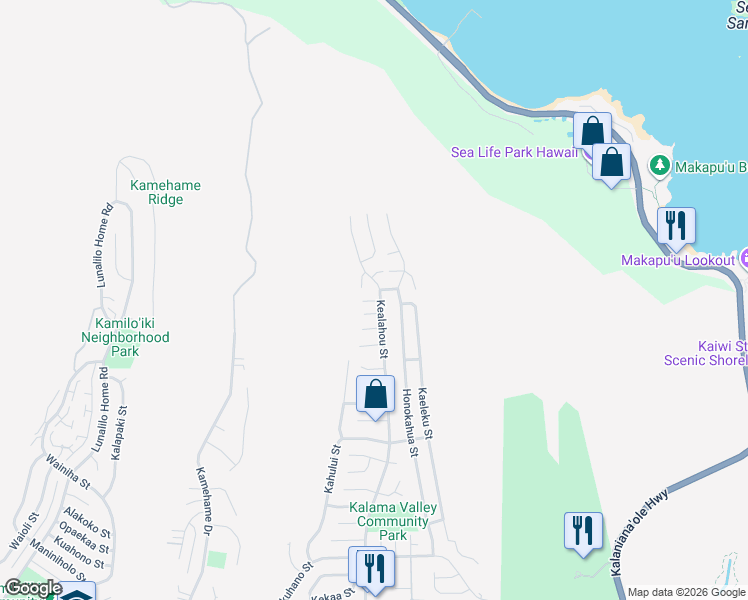 map of restaurants, bars, coffee shops, grocery stores, and more near 782 Ipuai Street in Honolulu