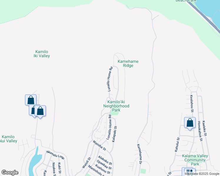 map of restaurants, bars, coffee shops, grocery stores, and more near 1358 Lunalilo Home Road in Honolulu