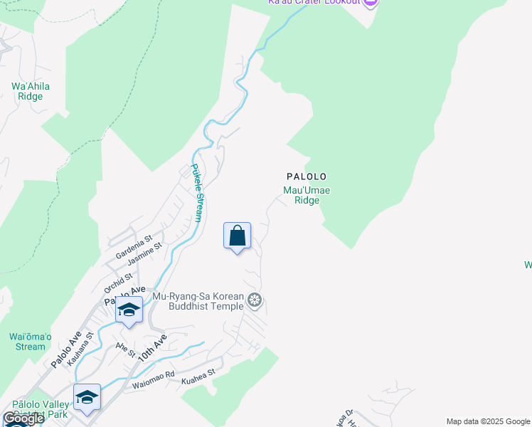 map of restaurants, bars, coffee shops, grocery stores, and more near 3000 10th Ave in Honolulu