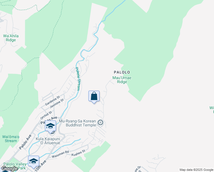 map of restaurants, bars, coffee shops, grocery stores, and more near 3000 10th Avenue in Honolulu
