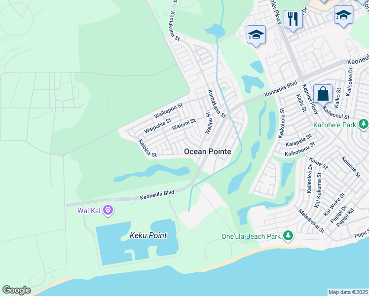 map of restaurants, bars, coffee shops, grocery stores, and more near 91-1119 Kaiwawalo Street in Ewa Beach