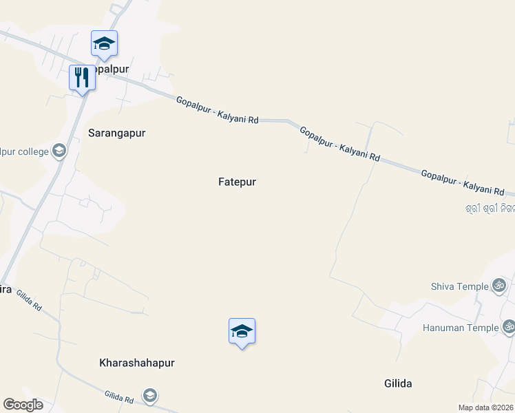 map of restaurants, bars, coffee shops, grocery stores, and more near in Gopalpur