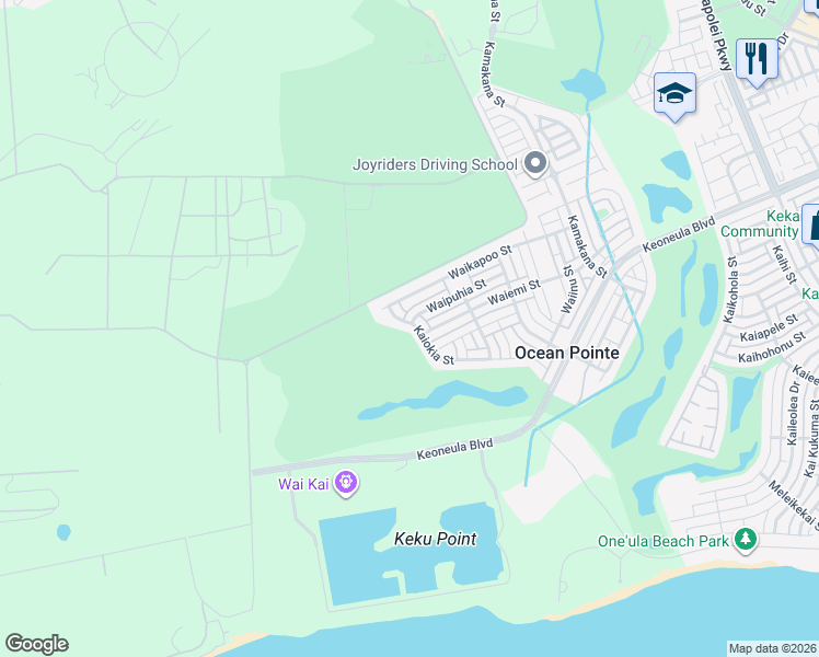 map of restaurants, bars, coffee shops, grocery stores, and more near 91-1228 Kaiokia Street in Ewa Beach