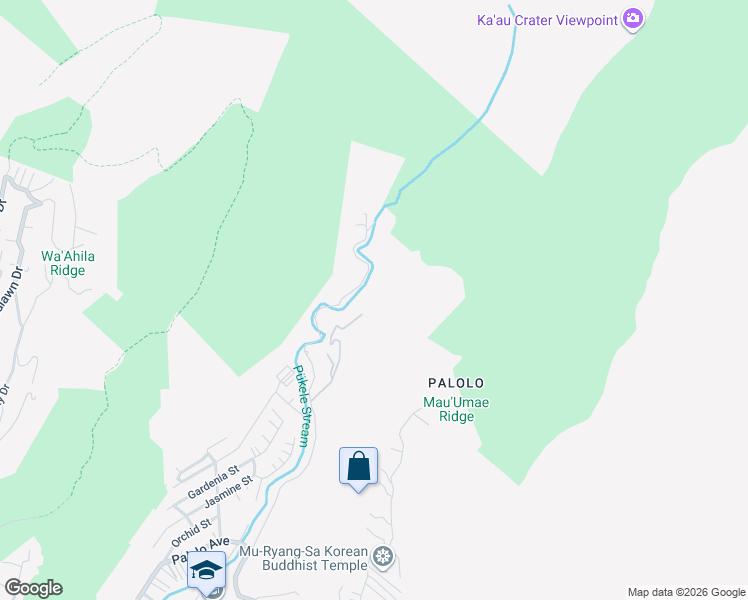 map of restaurants, bars, coffee shops, grocery stores, and more near 2801 Lā-'ī Road in Honolulu