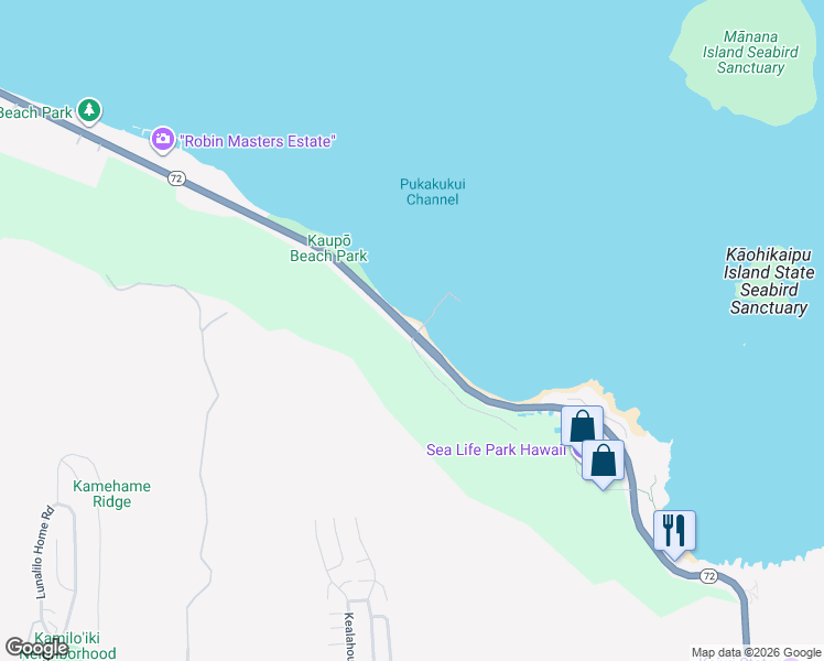 map of restaurants, bars, coffee shops, grocery stores, and more near 41 Kalanianaʻole Highway in Waimanalo