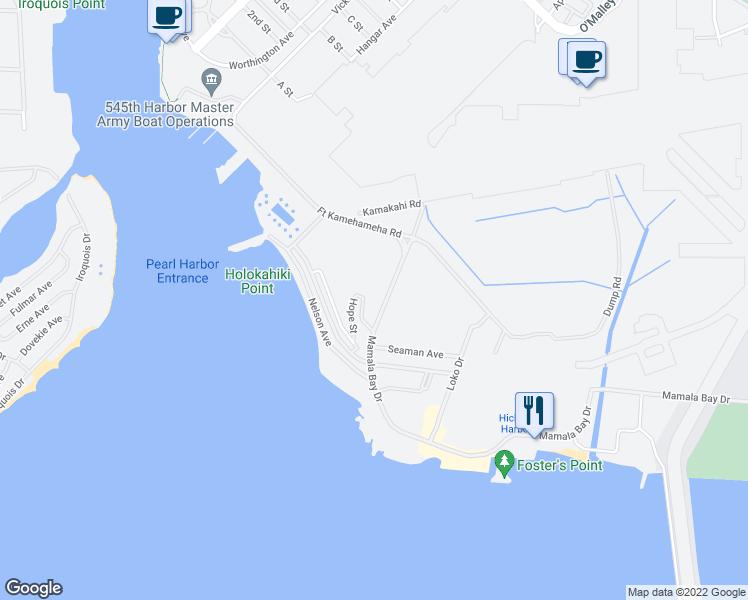map of restaurants, bars, coffee shops, grocery stores, and more near in Honolulu