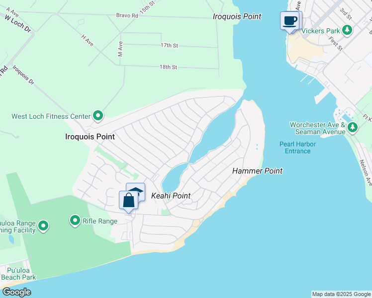 map of restaurants, bars, coffee shops, grocery stores, and more near 6110-6116 Heron Avenue in Ewa Beach