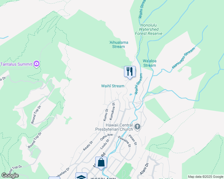 map of restaurants, bars, coffee shops, grocery stores, and more near 3766 Kumukoa Place in Honolulu