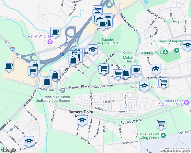map of restaurants, bars, coffee shops, grocery stores, and more near in Kapolei
