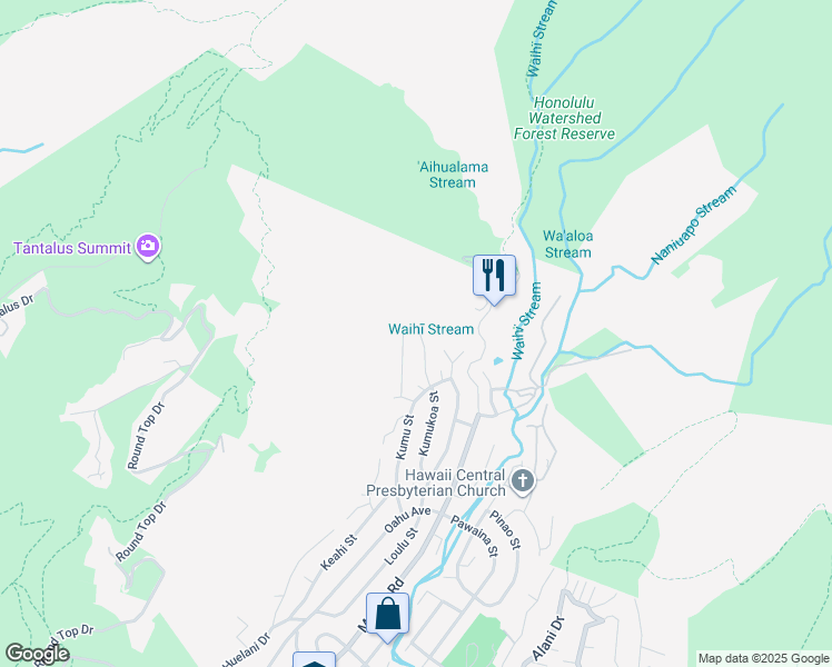 map of restaurants, bars, coffee shops, grocery stores, and more near 3766 Kumukoa Place in Honolulu