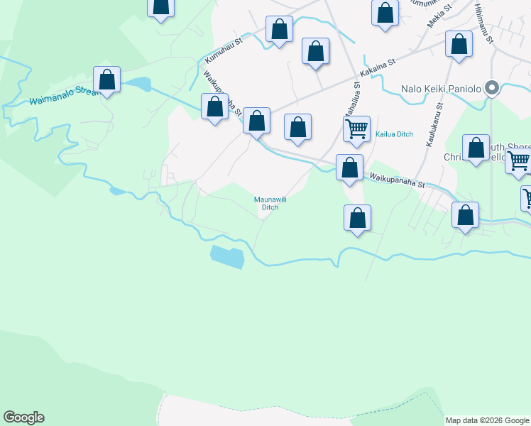 map of restaurants, bars, coffee shops, grocery stores, and more near 41-879 Mahailua Street in Waimanalo