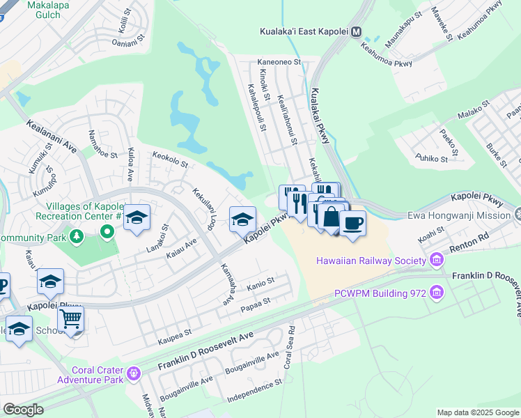 map of restaurants, bars, coffee shops, grocery stores, and more near in Kapolei