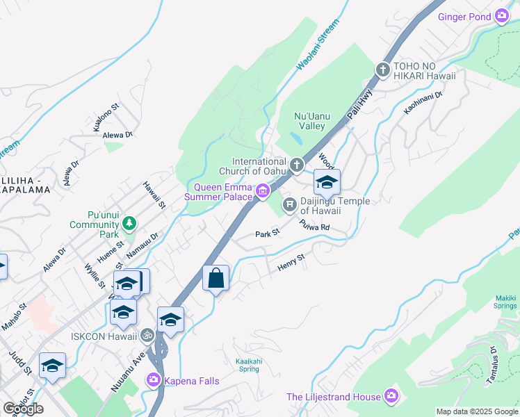 map of restaurants, bars, coffee shops, grocery stores, and more near 2913 Hawaii 61 in Honolulu