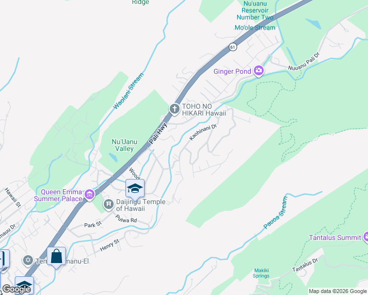 map of restaurants, bars, coffee shops, grocery stores, and more near 3268 Kaohinani Drive in Honolulu