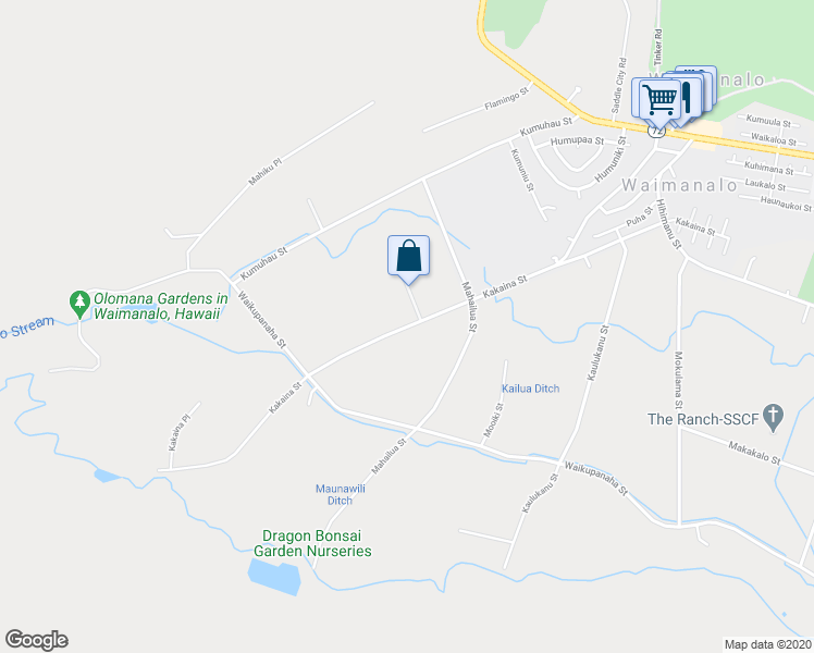 map of restaurants, bars, coffee shops, grocery stores, and more near 41-849 Kakaina Street in Waimanalo