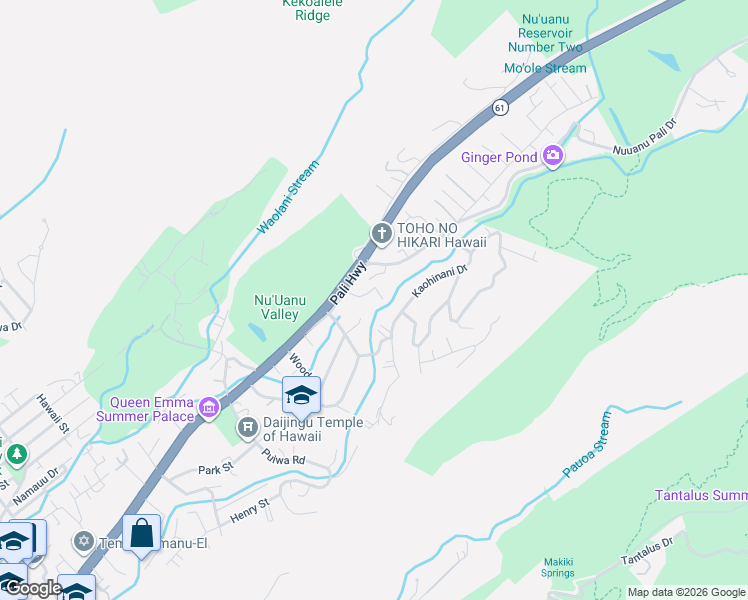 map of restaurants, bars, coffee shops, grocery stores, and more near 3258 Kaohinani Drive in Honolulu