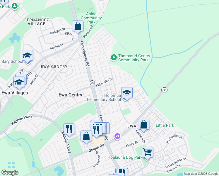 map of restaurants, bars, coffee shops, grocery stores, and more near in Honolulu County