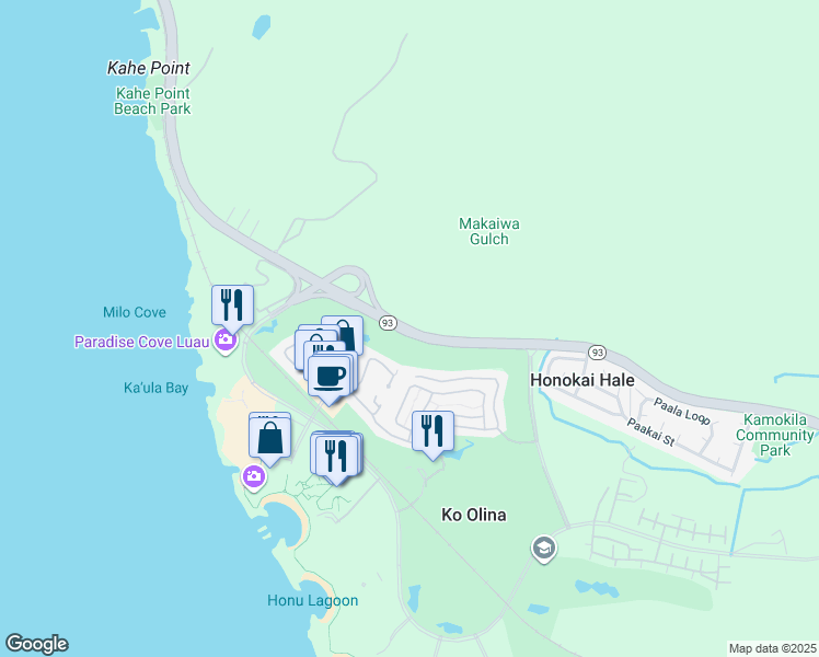 map of restaurants, bars, coffee shops, grocery stores, and more near 310 Farrington Highway in Kapolei