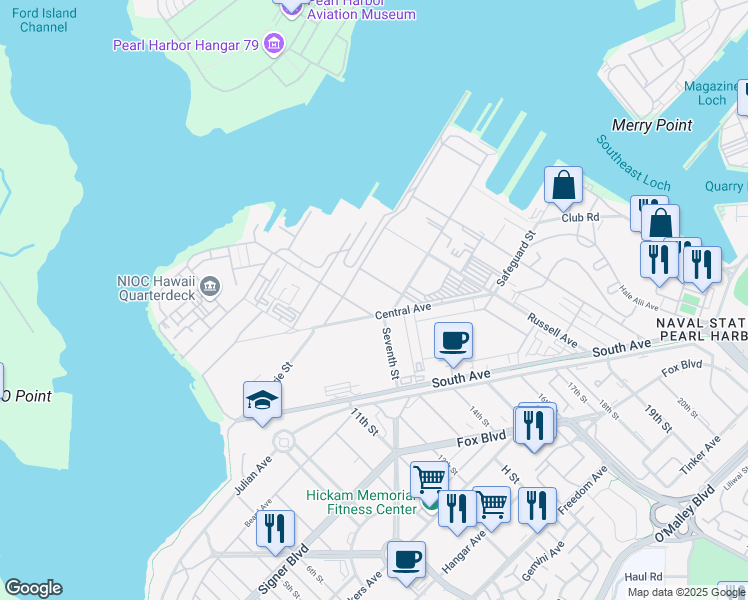 map of restaurants, bars, coffee shops, grocery stores, and more near in Honolulu County