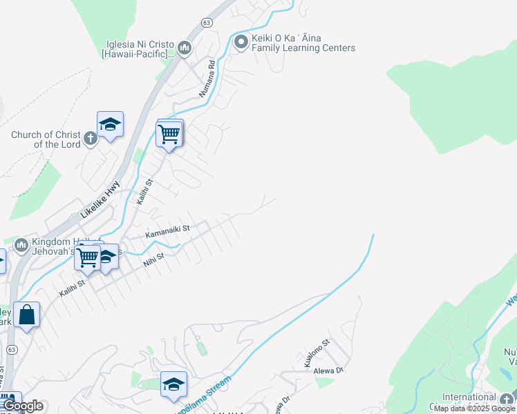 map of restaurants, bars, coffee shops, grocery stores, and more near 3094 Haaliki Street in Honolulu