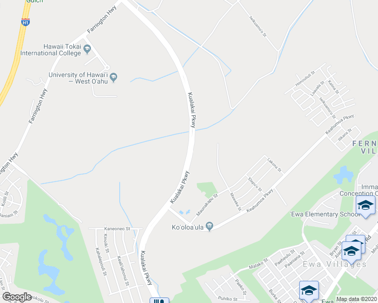 map of restaurants, bars, coffee shops, grocery stores, and more near Kualakai Parkway in Kapolei