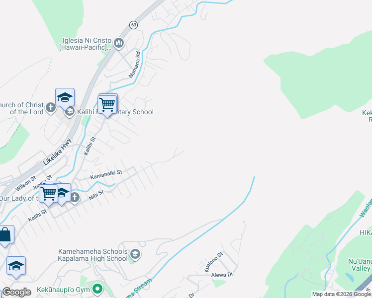 map of restaurants, bars, coffee shops, grocery stores, and more near 3140 Nihi Street in Honolulu