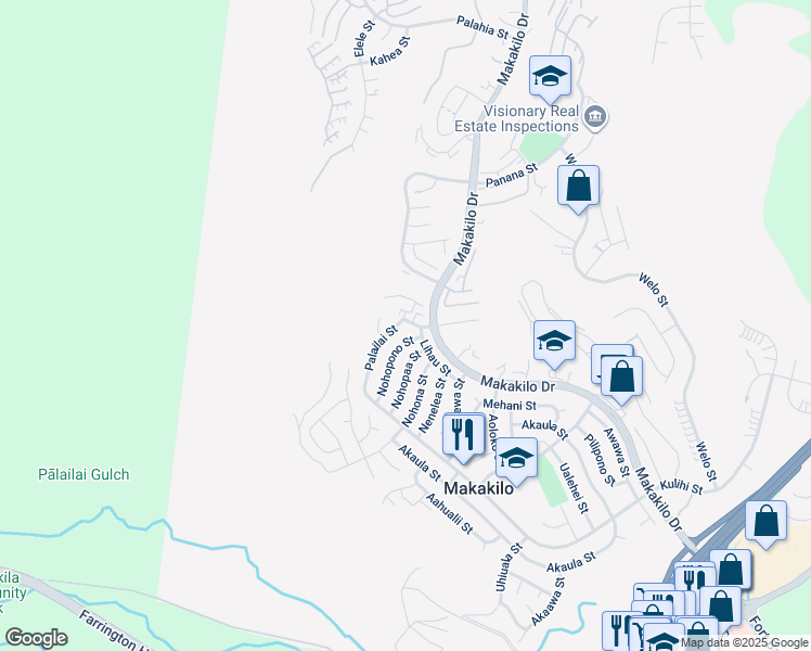 map of restaurants, bars, coffee shops, grocery stores, and more near 92-820 Nohohale Street in Kapolei