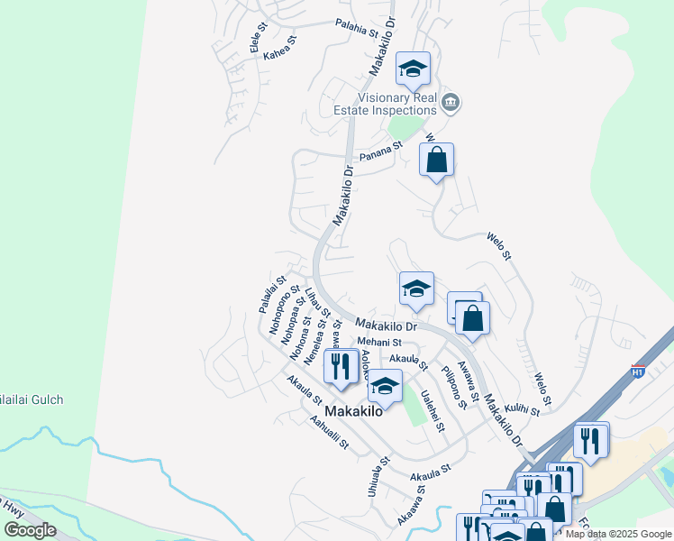 map of restaurants, bars, coffee shops, grocery stores, and more near 92-799 Makakilo Drive in Kapolei