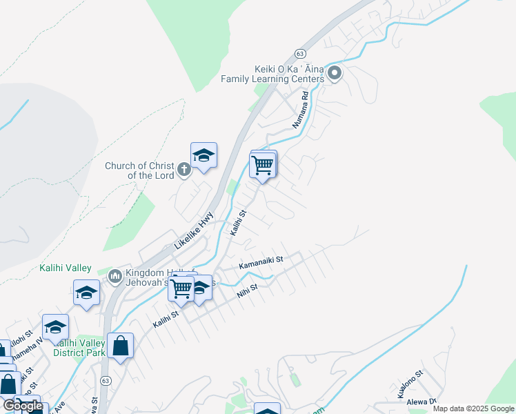 map of restaurants, bars, coffee shops, grocery stores, and more near 1836 Akone Place in Honolulu