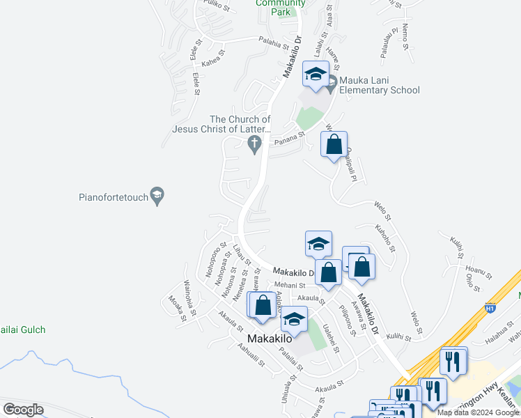 map of restaurants, bars, coffee shops, grocery stores, and more near 92-831 Makakilo Drive in Kapolei