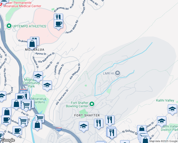 map of restaurants, bars, coffee shops, grocery stores, and more near in Honolulu
