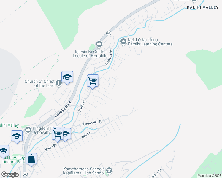 map of restaurants, bars, coffee shops, grocery stores, and more near 3057 Papali Street in Honolulu