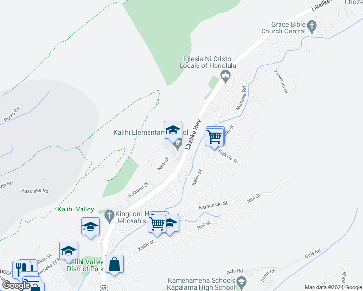 map of restaurants, bars, coffee shops, grocery stores, and more near 2471 Kula Kolea Drive in Honolulu