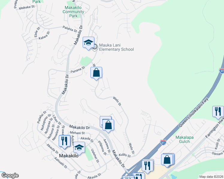 map of restaurants, bars, coffee shops, grocery stores, and more near 92-815 Puhoho Street in Kapolei