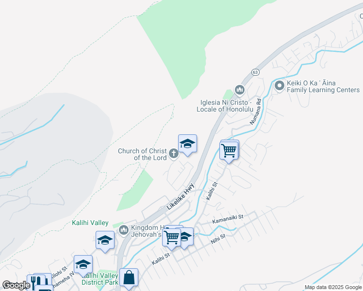 map of restaurants, bars, coffee shops, grocery stores, and more near 2471 Kula Kolea Drive in Honolulu