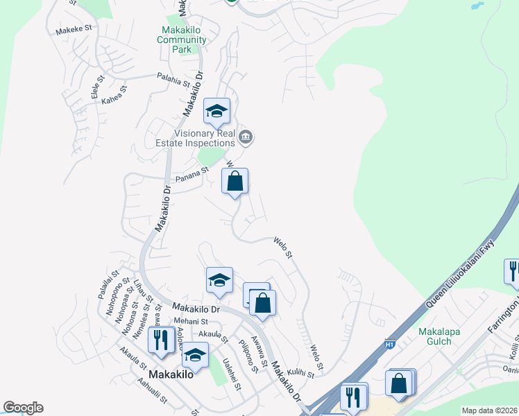 map of restaurants, bars, coffee shops, grocery stores, and more near 92-815 Puhoho Street in Kapolei