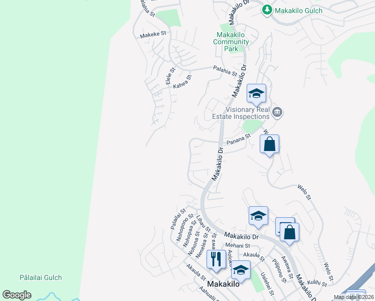 map of restaurants, bars, coffee shops, grocery stores, and more near 92-924 Panana Street in Kapolei