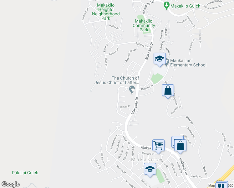 map of restaurants, bars, coffee shops, grocery stores, and more near 92-929 Panana Street in Kapolei