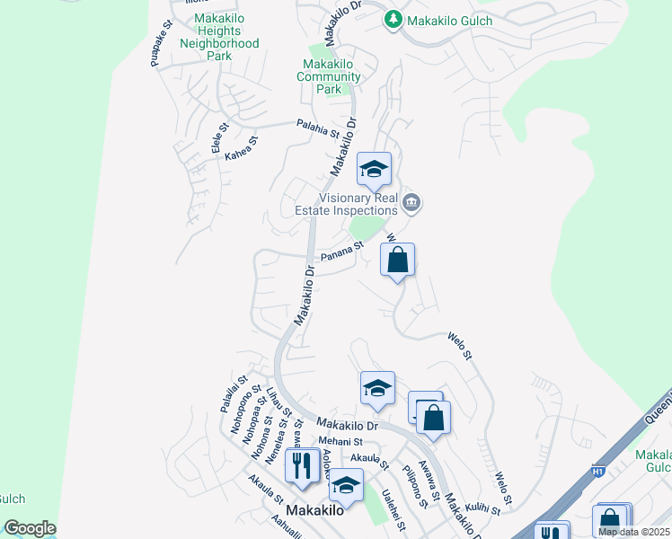 map of restaurants, bars, coffee shops, grocery stores, and more near 92-1125 Panana Street in Kapolei