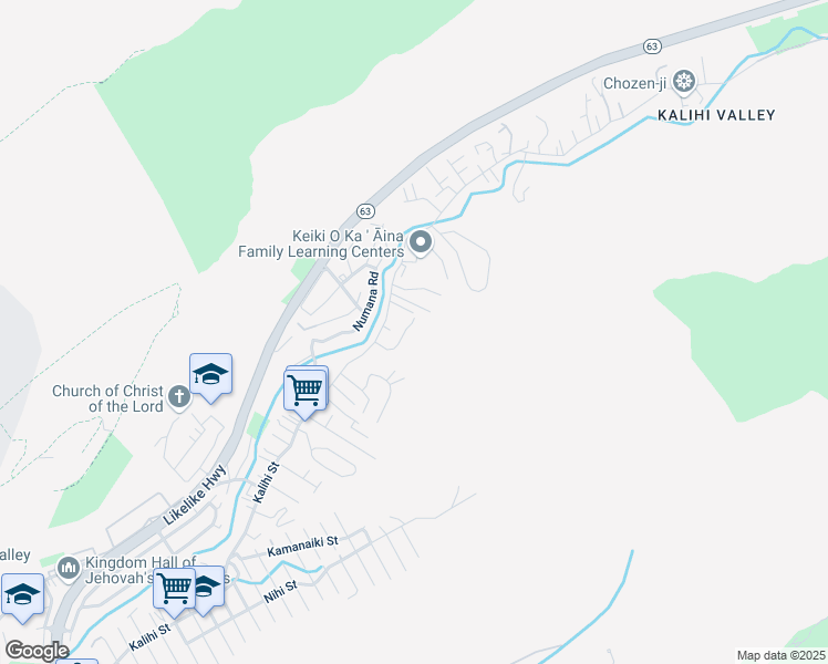 map of restaurants, bars, coffee shops, grocery stores, and more near 3049 Ukiuki Place in Honolulu