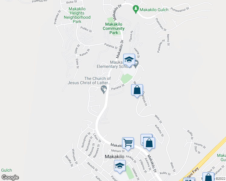 map of restaurants, bars, coffee shops, grocery stores, and more near in Makakilo