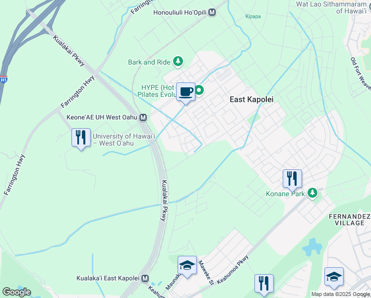 map of restaurants, bars, coffee shops, grocery stores, and more near 91-3475 Nana Hope Street in Ewa Beach