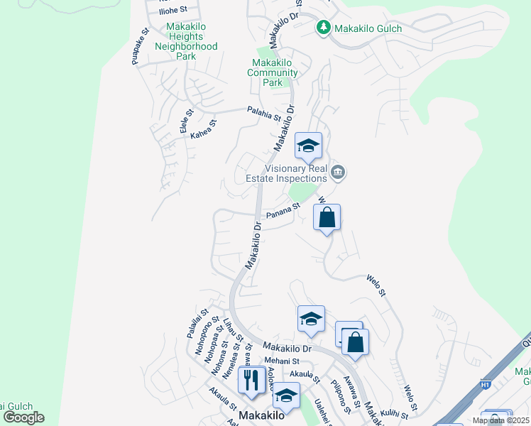 map of restaurants, bars, coffee shops, grocery stores, and more near 92-1120 Panana Street in Kapolei