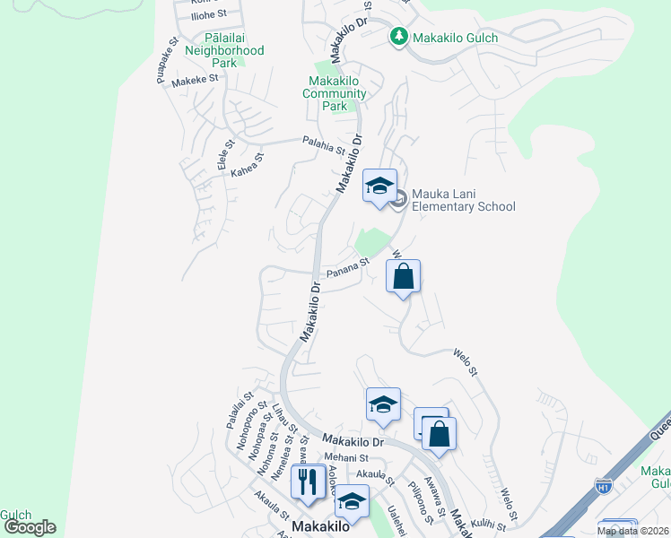 map of restaurants, bars, coffee shops, grocery stores, and more near in Makakilo