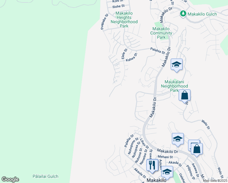 map of restaurants, bars, coffee shops, grocery stores, and more near 92-7151 Elele Street in Kapolei