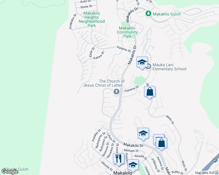 map of restaurants, bars, coffee shops, grocery stores, and more near 92-984 Panana Street in Kapolei