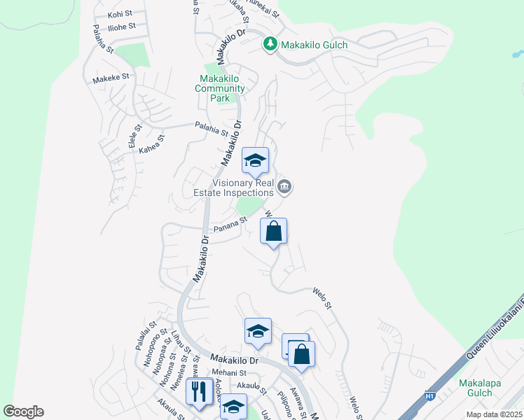 map of restaurants, bars, coffee shops, grocery stores, and more near 92-1265 Panana Street in Kapolei