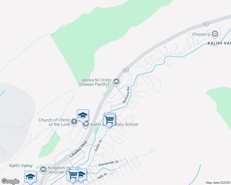map of restaurants, bars, coffee shops, grocery stores, and more near 2952 Hōlua Way in Honolulu