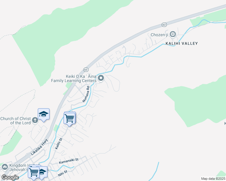 map of restaurants, bars, coffee shops, grocery stores, and more near 1669 Kalaepaa Drive in Honolulu