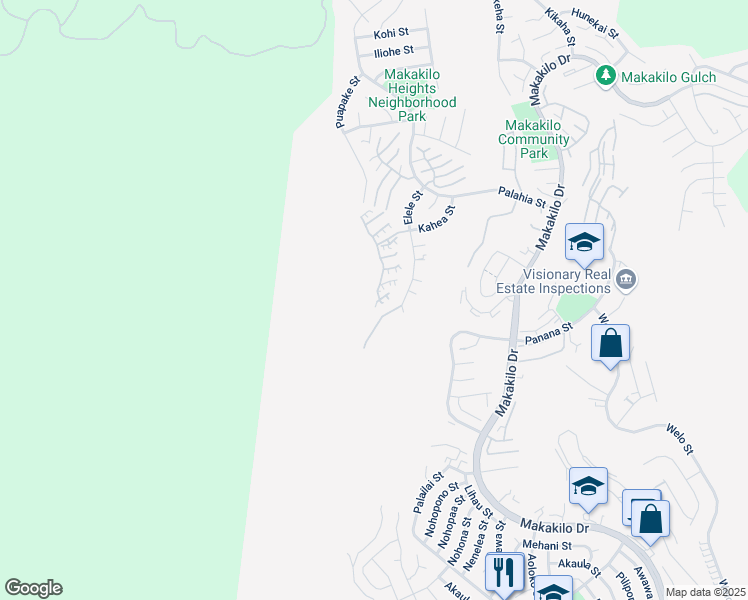 map of restaurants, bars, coffee shops, grocery stores, and more near 92-7151 Elele Street in Kapolei
